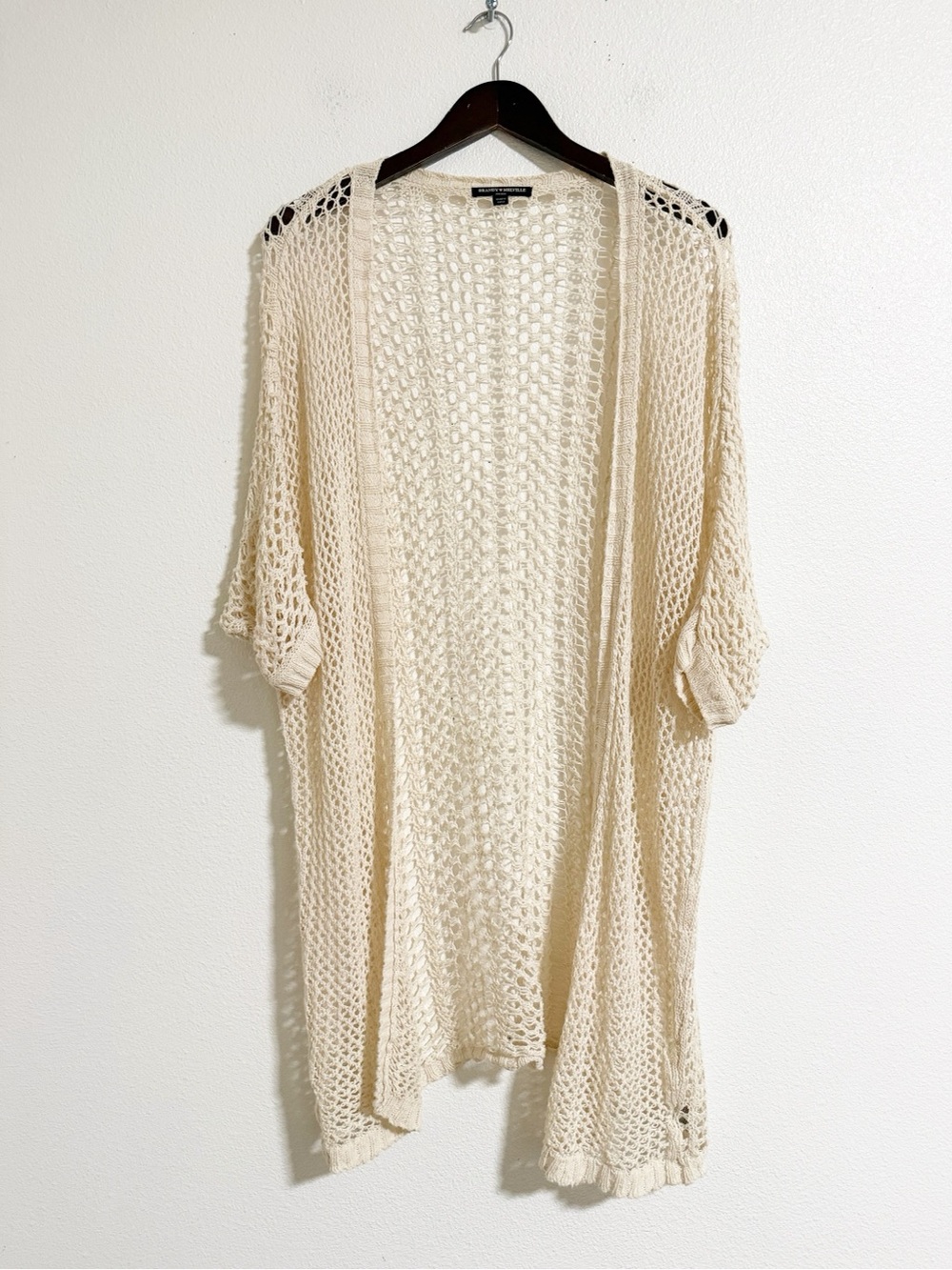 Brandy Melville Cotton Linen Open Knit Beach Cardigan One Size